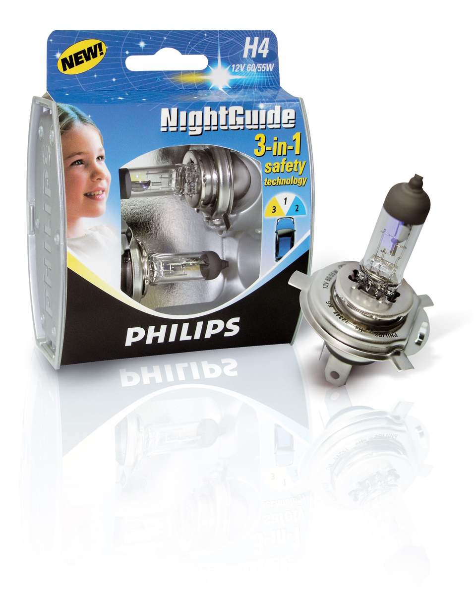 Philips NightGuide automotive lighting packaging